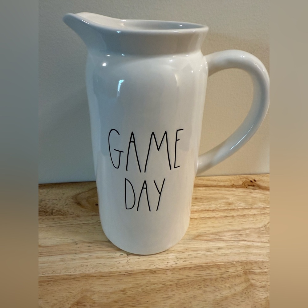 Rae Dunn White Game Day Ceramic Pitcher